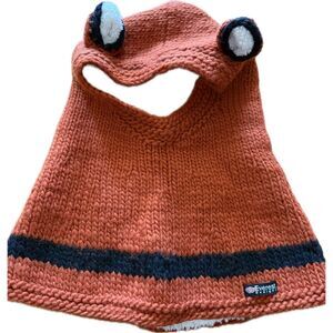 Everest Designs Fox Hat with Built in Scarf Wool Lining One Size